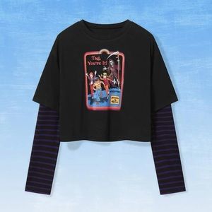 ROMWE X Stevenrhodes Skeleton Figure Print 2 In 1 Tee